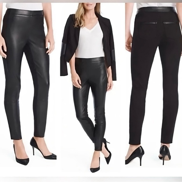 White House Black Market Pants - White House Black Market Women’s Black Faux Leather The Leggings Pants